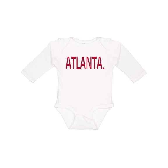 Inktastic Atlanta in Red Text Boys or Girls Long Sleeve Baby Bodysuit