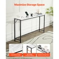 thumbnail image 5 of KFFKFF Modern Marble Console Table with Power Outlet, Slim Sofa Side Table Featuring Iron Tubes, Anti-Tip Design, and Triangular Support for Living Room, Hallway, Entryway, or Foyer, 5 of 9