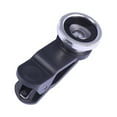 thumbnail image 3 of Universal 3 en 1 gran angular macro lente ojo de pez cámara teléfono móvil lente con clip para teléfono inteligente (plata), 3 of 7