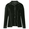 thumbnail image 7 of TMOYZQ Womens Velvet Tops Long Sleeve Button Down Shirt Jacket Loose Casual Spring Retro Blouse Lapel Work Office Tunic Tops with Pocket, 7 of 7
