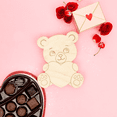 thumbnail image 5 of Teddy Bear Holding a Heart Wood Cutouts 6-inch, 1/8 Thick, Pack of 5 Teddy Bear Baby Shower Decorations & Valentine, by Woodpeckers, 5 of 6