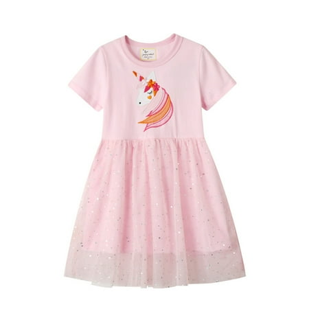 

Girls Unicorn Dress Mermaid Dresses Kids Twirl Swing Party Outfits