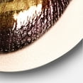 thumbnail image 3 of Designart 'Gold Black Lips Biting' Modern Circle Metal Wall Art 29x29 - Disc of 29, 3 of 5