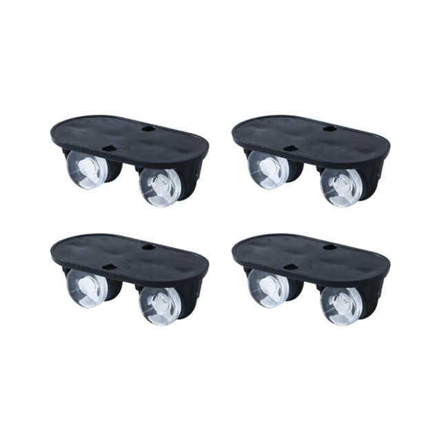 VONKY Roulettes Pivotantes 4 Pièces 360 Rotation pour Petits Bacs de Meubles Fond Noir 2 x 4.2 x 1.7cm 2Set