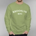 thumbnail image 2 of Men's 330g 100% Cotton Brooklyn Nyc  Pattern Dropped Shoulder Crew Neck Sweatshirt, 2 of 16