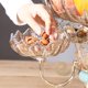 thumbnail image 3 of Plato de fruta giratorio de cristal, centro de mesa creativo, soporte de fruta, plato decorativo de fruta for encimera, for pan, aperitivos y dulces, 3 of 7