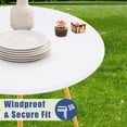 thumbnail image 4 of decorUhome Round Stretch Spandex Tablecloth, Washable Reusable Table Cover for 45"-56" Tables, Waterproof Fitted Table Cloth for Party, Picnic, White, 4 of 10