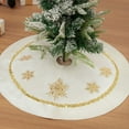 thumbnail image 6 of LmnLft Christmas Gold Snowflake Sequin Velvet Tree Skirt, White Holiday Base Cover, Indoor Christmas Tree Accent, 24 and 36 Inch Options, 6 of 8