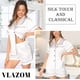 thumbnail image 3 of Pijama de satén suave para mujer, conjunto de dos piezas de seda, con botones y botones., 3 of 5