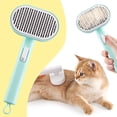 thumbnail image 2 of Pet Hair Removal Double Comb for Cats And Dogs, Self-Cleaning Grooming Tool with Massage Function, Anti-Flying Hair Design for Easy Home Grooming, Dual-Sided Pet Shedding Tool, 1* Cat Comb, 2 of 4