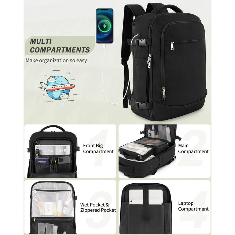 Lochas Carry on Travel Backpack for Women Men Lightweight