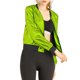 thumbnail image 5 of CHAQUETA BOMBER CORTA METÁLICA CON CUELLO ALTO PARA MUJERES INSPIRADA EN CHIC TALLA XS VERDE FLUORESCENTE, 5 of 8