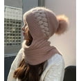 thumbnail image 2 of PIKADINGNIS Women Warm Soft Hat Scarf Set Winter Knit Lined Bearies Chunky Slouchy Cap, 2 of 4