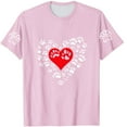thumbnail image 4 of TKLPEHG Womens Business Casual Tops Short Sleeve Crew Neck Fashion Loose Dog Paw Print Graphic Tee Summer Comfy Blouses (Pink,L), 4 of 4