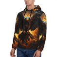 thumbnail image 2 of KLL Cool Black Eagle Print Mens Hoodie Long Sleeve Casual Pullover Hooded Sweatshirt Fashion Drawstring Hoodies with Pocket-X-Large, 2 of 6