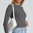 thumbnail image 5 of Dyfzdhu Long Sleeve Shirts For Women Long Sleeved Round Neck Slim Bottom Sweater Basic Clothing For Outdoor Wear Sports Top Womens Blouses, 5 of 6
