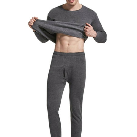 Sexy Dance Thermal Underwear for Men Fleece Lined Thermals Men's Base Layer Long John Set 2pcs Long Sleeve Tops +Long Pants