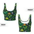 thumbnail image 5 of Fotbe Dinosaurs Pattern Womens' Sports Bra Longline Wirefree Padded with Medium Support Sports Moisture-Wicking Workou Vest,Tank Top-Large, 5 of 7