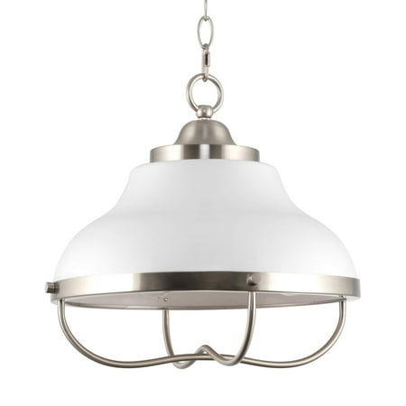 

Kira Home Ezra 13.5 3-Light Modern Chic Pendant Light + White Metal Shade Brushed Nickel FInish