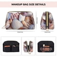 thumbnail image 5 of Naloa Sea Shells Leather Makeup Bag for Purse Travel, Portable Small Cosmetic Organizer for Women and Girls, Make up Bag with Zipper, 5 of 8