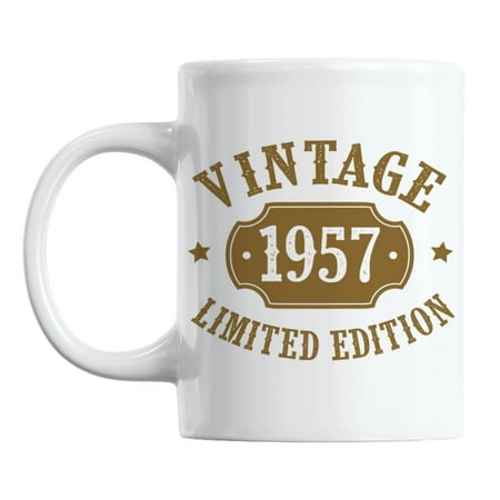 

Vintage 1957 feat. a Classic Number Plate Birth Year Coffee & Tea Mug (11oz)