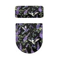 thumbnail image 5 of COEQINE Toilet Lid Dust Cover Set Machine Washable Elastic Bottom Breathable Toilet Cover 2 Piece Set for Indoor Decoration, Hummingbird Lavender Leaf Black, 5 of 7