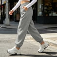 thumbnail image 4 of Womens Sweatpants Elastic High Rise Wide Leg Joggers Casual Sport Workout Trendy Active Pants with Pockets, 4 of 6