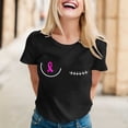 thumbnail image 2 of Cancer Shirts for Women Pink Ribbon Print Short Sleeve Tees Summer Casual Fight Cancer Crew Neck Tops, 2 of 4