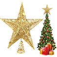 thumbnail image 2 of Parte superior del árbol de Navidad dorado de 12/15/20cm, estrella de hierro para árbol de adornos de árbol de Navidad, decoración de fiesta de año nuevo, Navidad, Papá Noel, Kerst,, 2 of 4