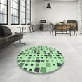 thumbnail image 4 of Ahgly Company Machine Washable Indoor Round Transitional Mint Green Area Rugs, 7' Round, 4 of 7