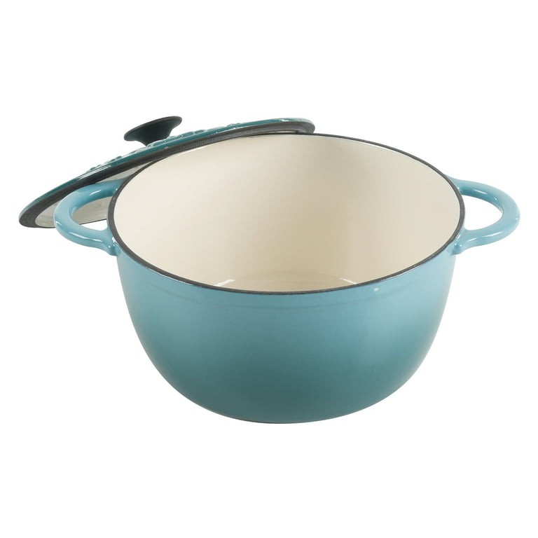 The Pioneer Woman Timeless Beauty Enamel on Cast Iron 6-Qt Dutch Oven,  Turquoise