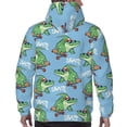 thumbnail image 7 of Naloa Crocodile Riding Skateboard Men's Casual Hooded Collar Drawstring Hoodies Pullover Sweatshirts Casual Long Sleeve Shirts-Large, 7 of 7