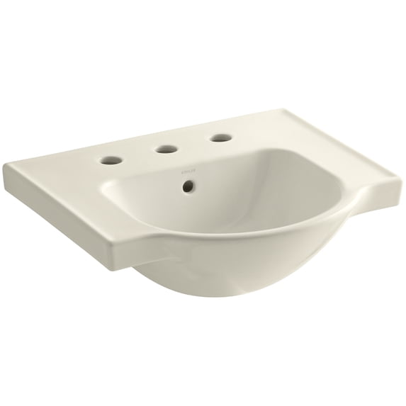 Kohler K-5247-8 Veer 21" Pedestal Bathroom Sink - Almond
