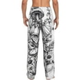 thumbnail image 7 of Salouo Monochrome Botanical Illustration Print Pajama Pants for Men, Lounge Pants Elastic Waistband Casual Men's sleepwear Loungewear Sleep Pajama Pant -Medium, 7 of 7