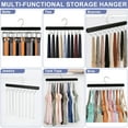 thumbnail image 4 of Topsome Belt Hanger for Closet, 2 Pack Sturdy Wood Belt Organizer with 18 Hooks Tie Belt Rack for Storage Max 54 Belts, Belt Holder Space Saving, Black, 4 of 6