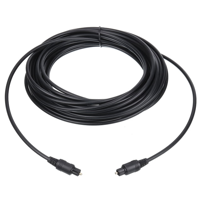 Cable de audio de fibra óptica Uxcell, cable óptico digital de 23.6FT, enlace óptico TOS, recto de plástico para TV DVD, negro