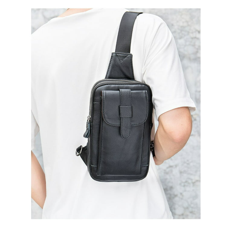 Ninesung Male Genuine Leather Shoulder Bag For Men Casual Crossbody Man  Handbag Messenger Bag Male Side Bags Guarantee Men's Bags Waterproof  Durable