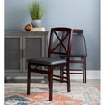 thumbnail image 2 of Bowery Hill 19" Transitional Wood X Back Dining Chair in Merlot (Set of 2), 2 of 19
