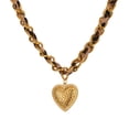 thumbnail image 6 of NICKSUN 18K Gold Plated Stainless Steel Leopard Fabric Woven Heart Pendant Necklace, Trendy Mixed Chain Retro Clavicle Jewelry for Women, 6 of 7