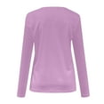 thumbnail image 5 of HVOBTTY Womens Long Sleeve Pullover T Shirt, Fall Tops for Women, Women's Casual Solid Color V Neck Daily Wear Sport Top Pink, L, 5 of 5