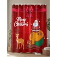thumbnail image 4 of Merry Christmas Shower Curtain Set, Waterproof Shower Curtains for Bathroom, Xmas Santa Elk Winter Gifts Snowflake Washable Fabric Cloth Bath Curtain for Bathtub Decoration with Hooks 72x78 Inches, 4 of 6