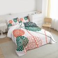 thumbnail image 3 of Homewish Retro Geometric Flower Full Size Comforter Sets,Dahlia Floral Bedding Comforter Set,Orange Green White Bedding Sets For Adult,Ultra Soft Home Decor,3-Piece, 3 of 8