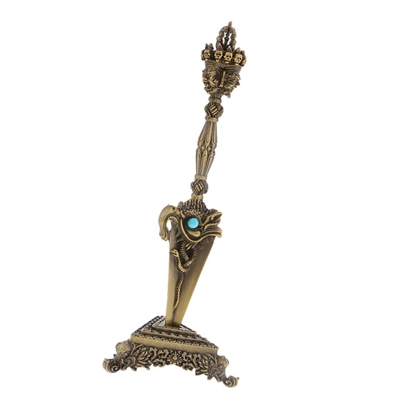 bedienty Invite Tranquility With Tibetan Buddhism Dorje Vajra Pestle Decor Accents Brass Pestle Measures 22cmx6.8cm/8.66inch X