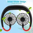 thumbnail image 3 of Portable Hanging Neck Fan, Personal Hands-Free Fan Neck Fan, 3 Speed USB Rechargeable Portable Fan, Mini Neck Fan(Black), 3 of 5