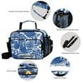 thumbnail image 3 of FORMRS Student Lunch Bag Insulated Reusable Cooler Box with Zipper Pockets, Blue Garden Pattern, 3 of 9