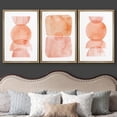 thumbnail image 3 of wall26 Framed Wall Art Print Set Boho Orange Watercolor Polygon Variety Abstract Shapes Illustrations Modern Art Bohemian Colorful Warm for Living Room, Bedroom, Office - 24"x36"x3 Natural, 3 of 5
