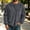 Gray, variant on 2026 Spring Fall Men's Waffle Rib Crew Neck Sweatshirt, Chest Pocket Drop Shoulder Rib Long Sleeve Loose Pullover Top for Lounge Workout Street Daily Layering
