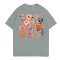 thumbnail image 2 of NAMTYQX Tops for Women Trendy Summer Scoop Neck Oversize Loose mit Muster Cool Short Sleeve Light Trendy Pattern Womens T Shirts Gray Size S, 2 of 4