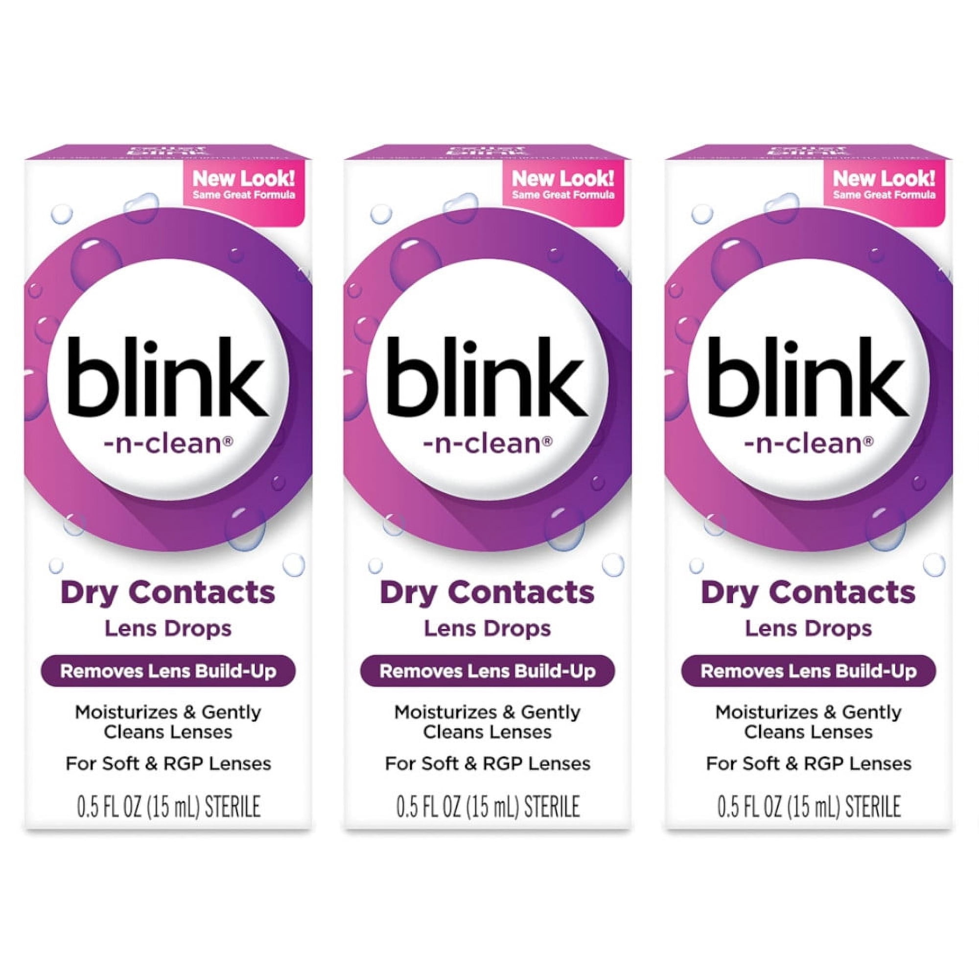 3 Pack - Blink-N-Clean Lens Drops for Any Soft Contact Lens 0.5 FL OZ