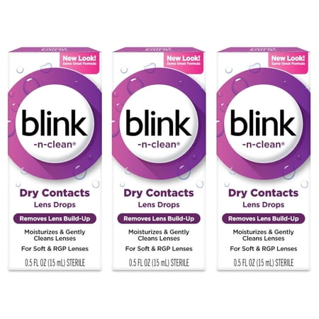 3 Pack - Blink-N-Clean Lens Drops for Any Soft Contact Lens 0.5 FL OZ